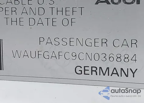 2012 Audi A6 3.0 Premium from USA, damaged, VIN WAUFGAFC9CN036884